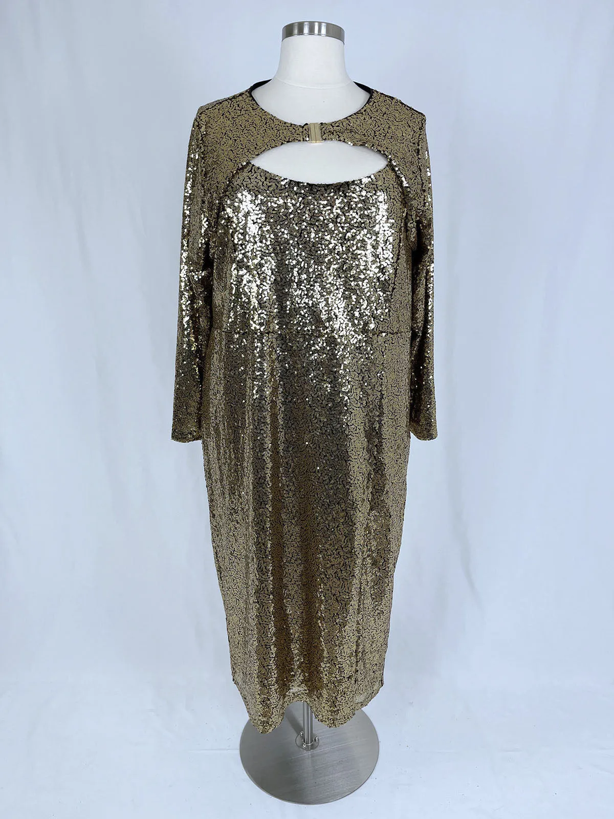 eloquii Size 26 Gold Sequined Dress NWT