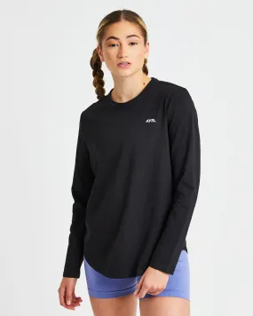 Everyday Relaxed Long Sleeve T Shirt - Black