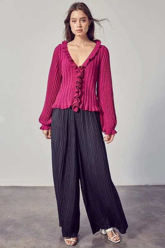 Find Your Muse Ruffle Knit Top