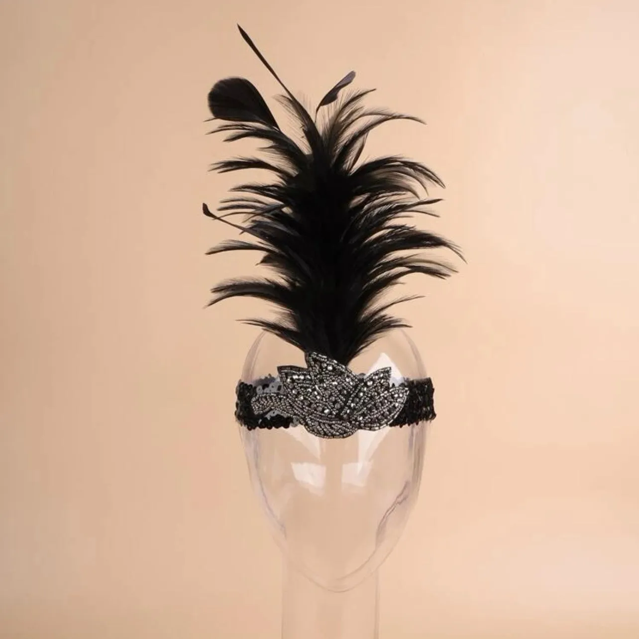 Flapper Headband - Handmade Headpiece, Sequin and Feather Headpiece, Sequin Headband, Feather Headpiece