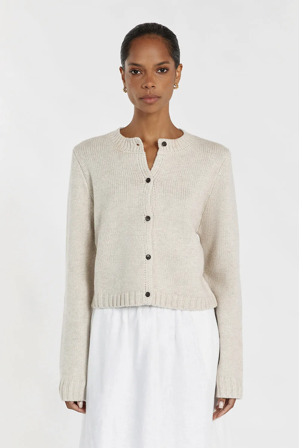 FOSTER CHALK KNIT CARDIGAN