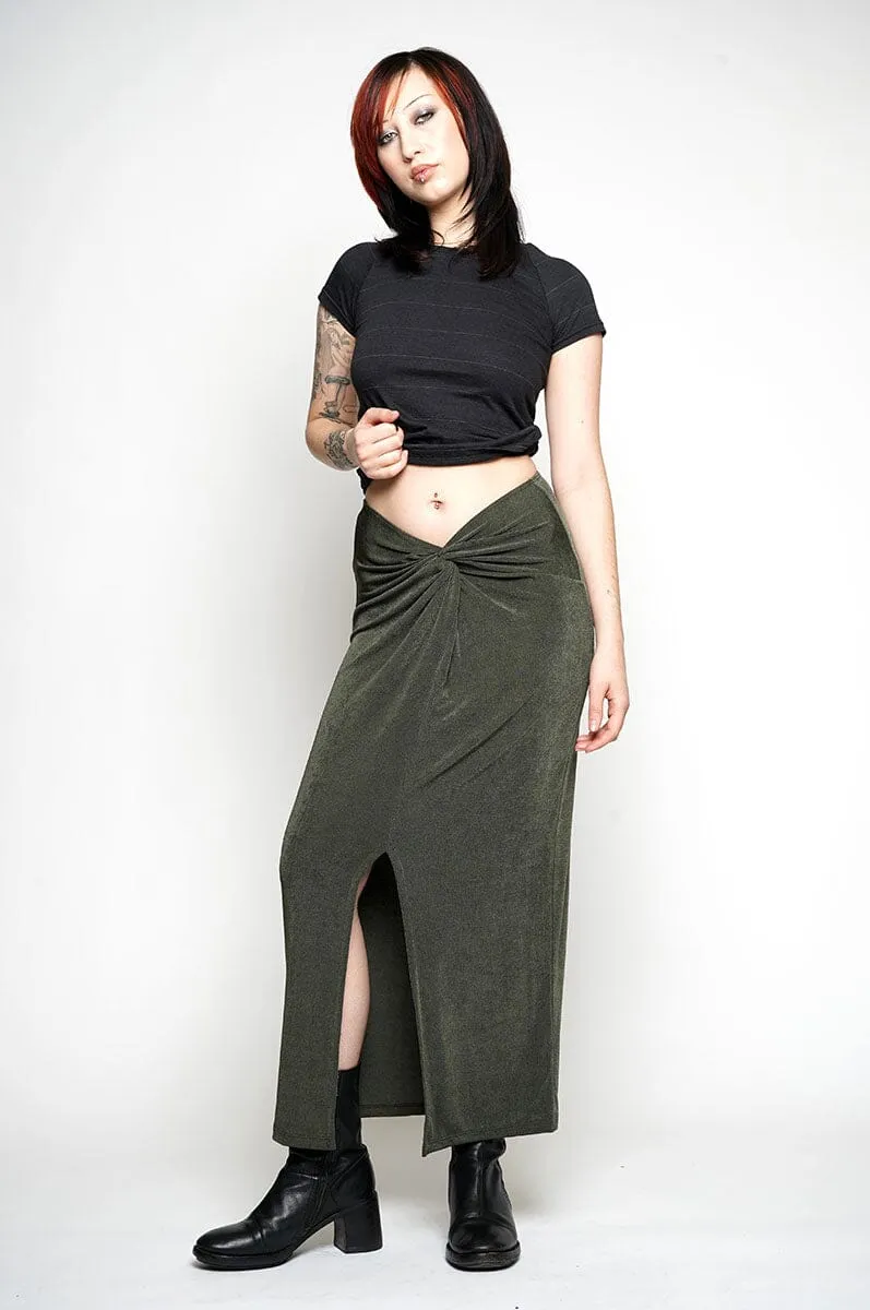 Gaia Front Twist Skirt - Olive