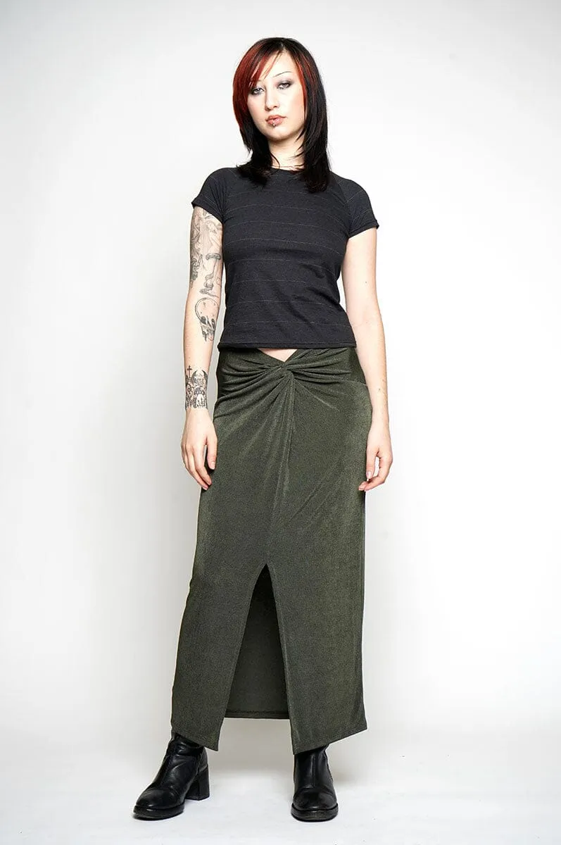 Gaia Front Twist Skirt - Olive