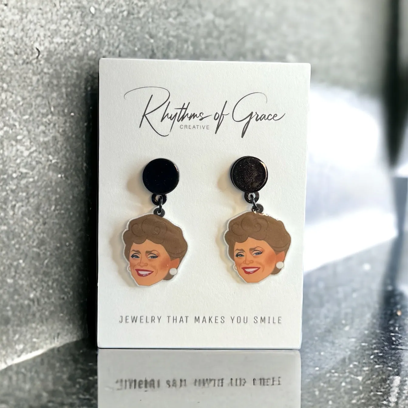 Golden Girls Earrings - Handmade Earrings, Gold Girls Jewelry, Handmade Jewelry, Golden Girls Earrings, Gold Girls, Shady Pines