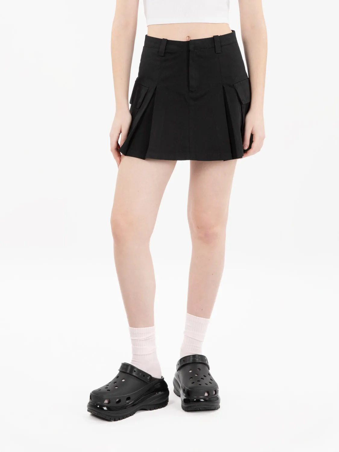 Gonna Andrea cargo mini skirt black