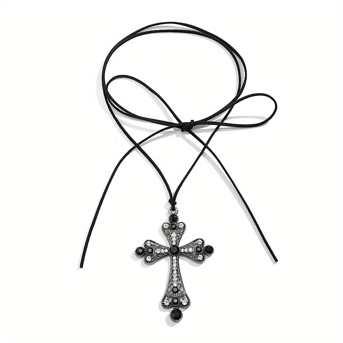 Gothic Halloween Exaggerated Large Cross Pendant Necklace