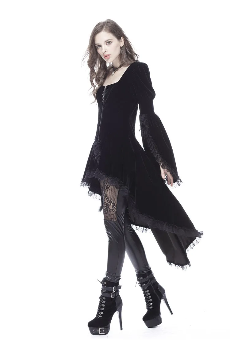 Gothic noble velvet pleated cocktail jacket JW104