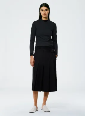 Grain De Poudre Wide Pleat Wrap Skirt