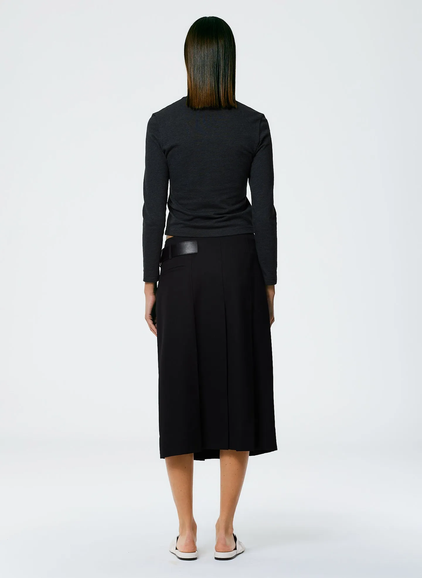 Grain De Poudre Wide Pleat Wrap Skirt