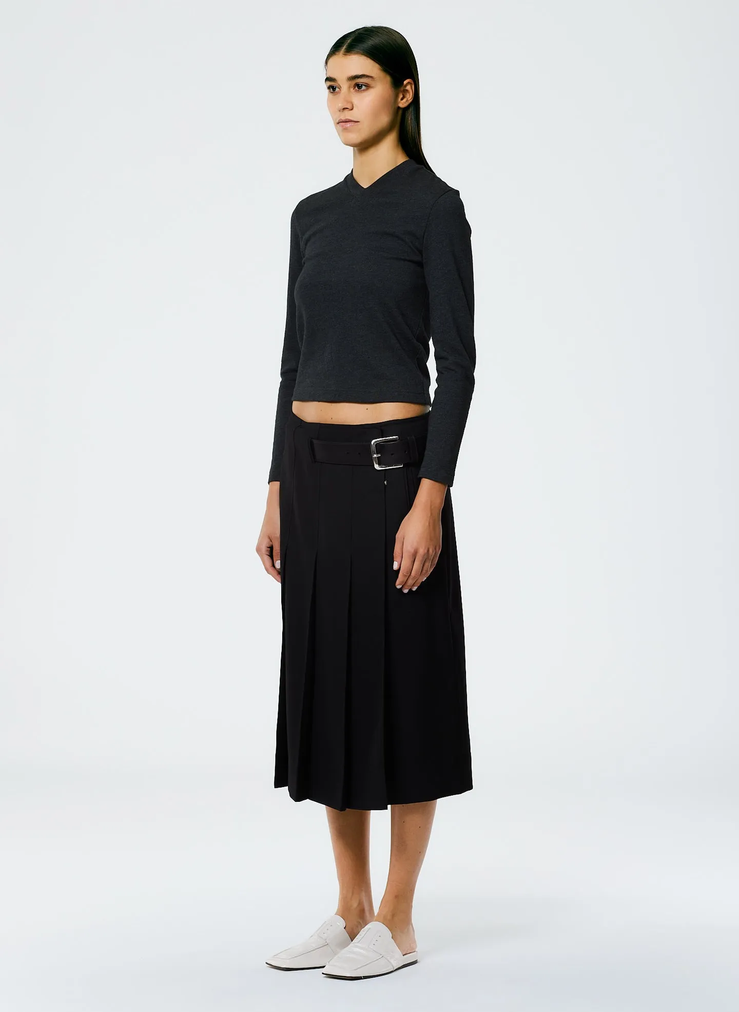 Grain De Poudre Wide Pleat Wrap Skirt