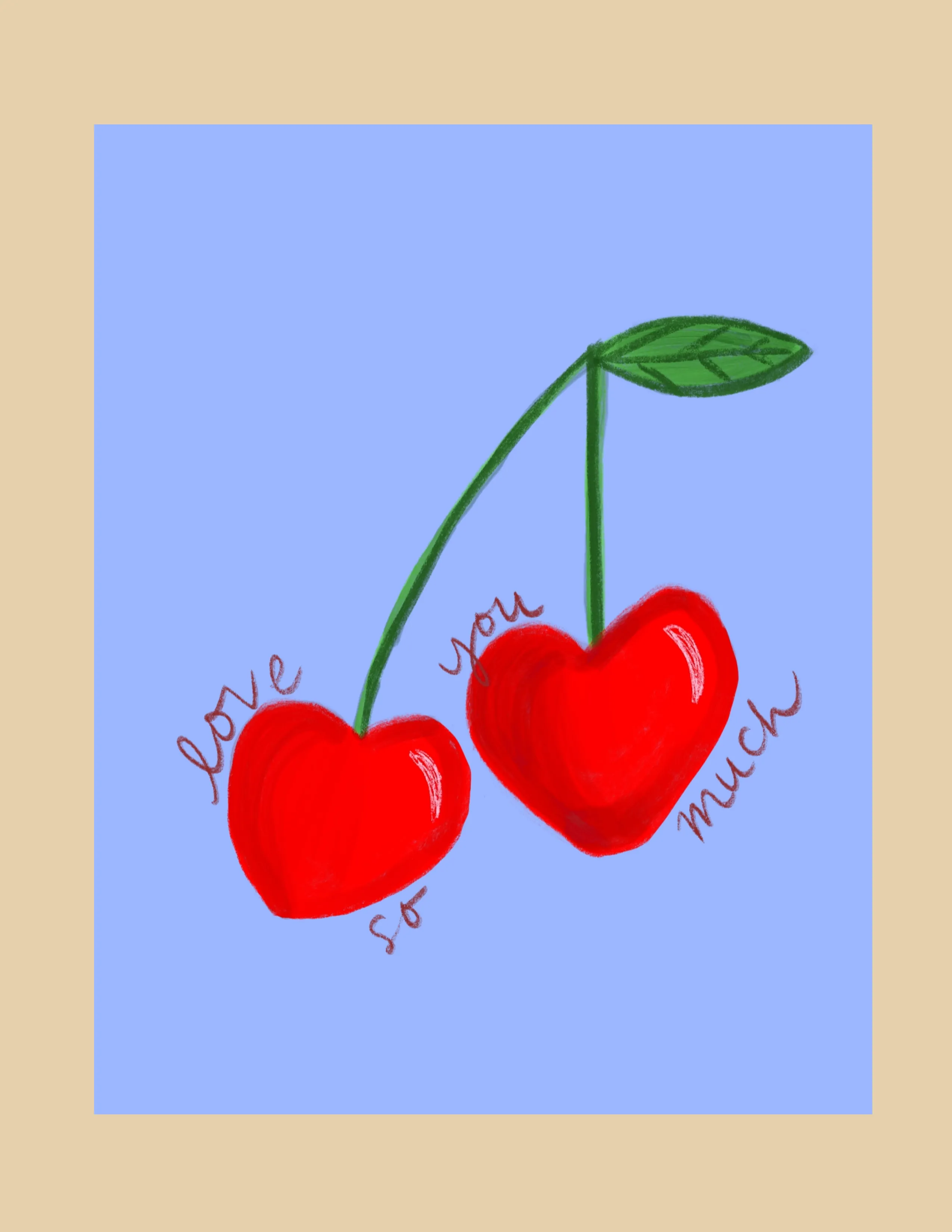 Greeting Card - Love You So Much Cherries