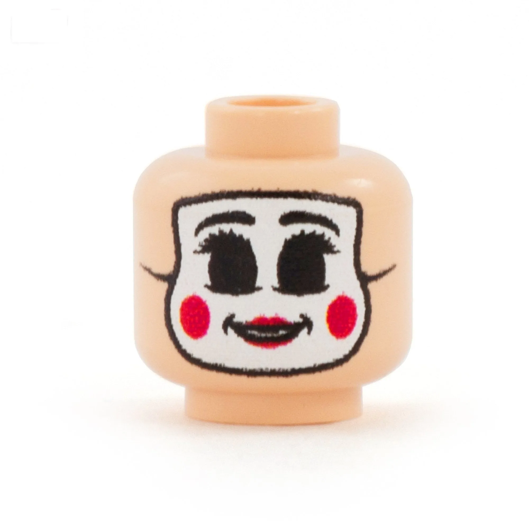 Halloween Female Clown Mask (Light Skin Tone) - Custom Printed Minifigure Head