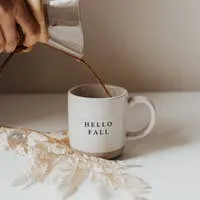 HELLO FALL STONEWARE COFFEE MUG