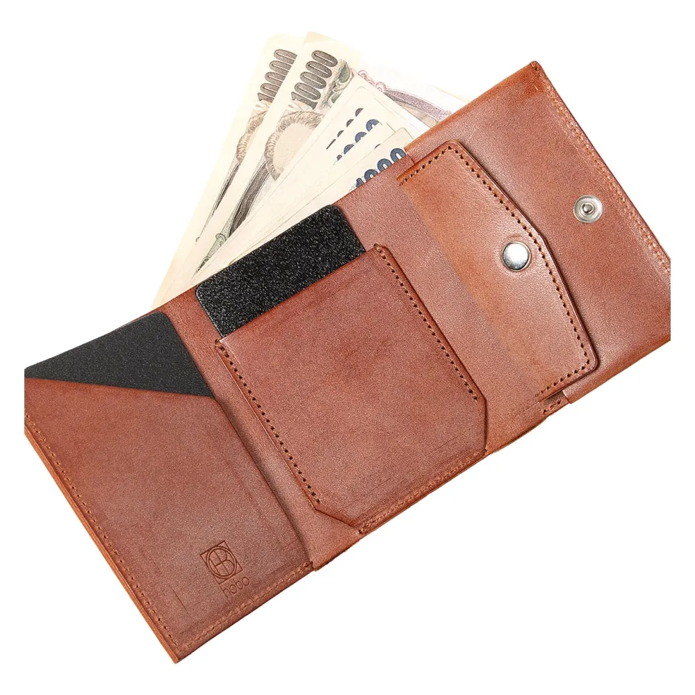 HOBO TRIFOLD COMPACT WALLET COW LEATHER-BROWN