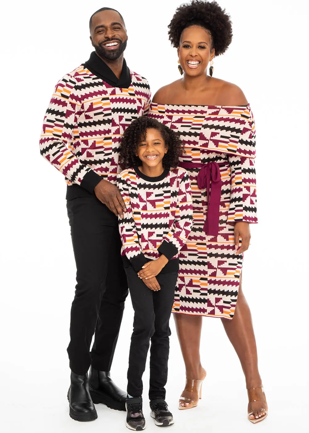 Iferan Men's African Print Sweater (Peach Kente) - Clearance