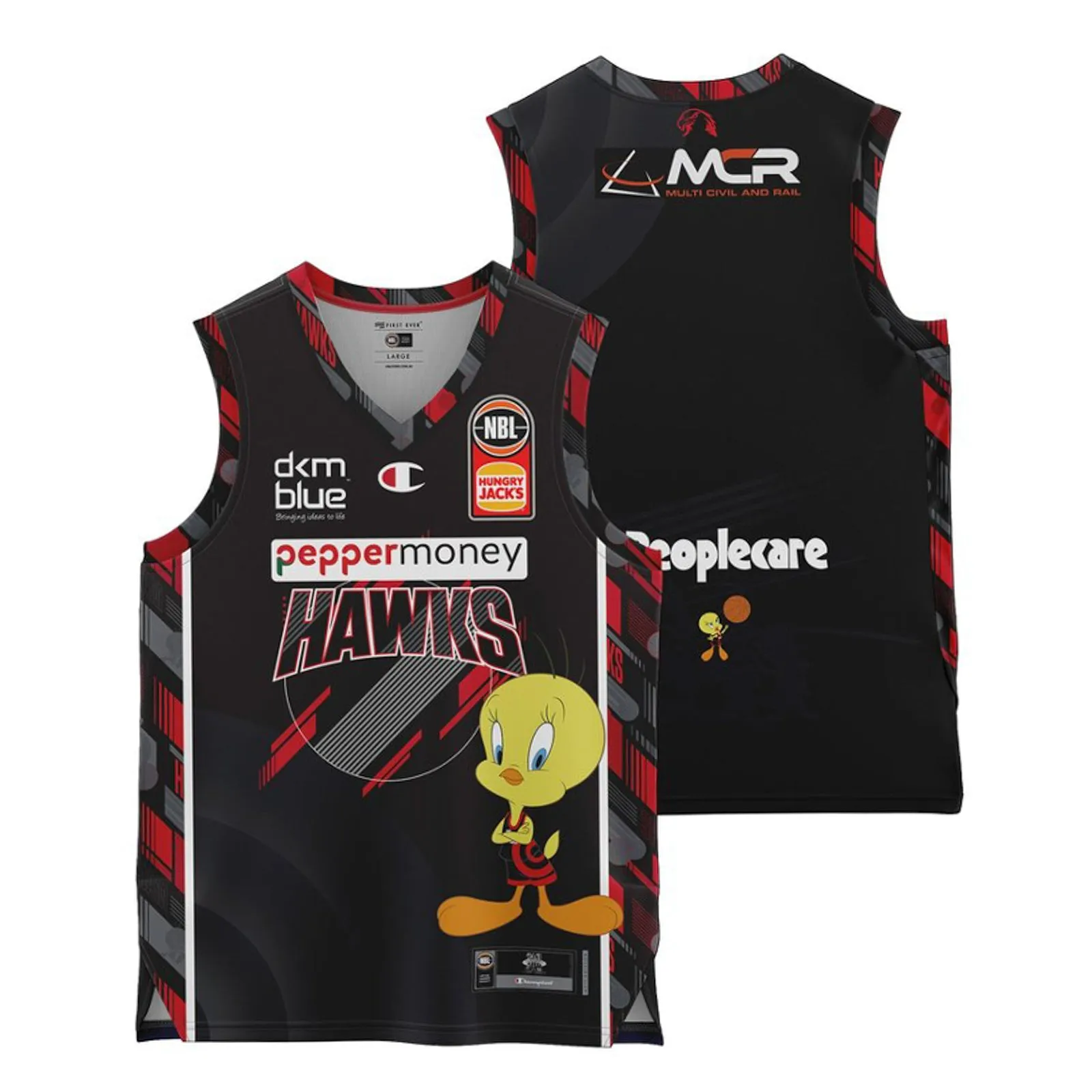 Illawarra Hawks Youth Kids Space Jam Authentic Jersey NBL Basketball by Champion