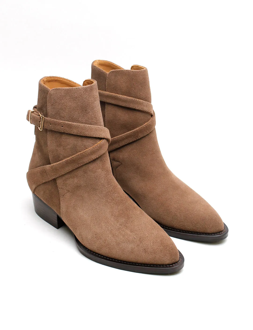 Jess Western Boot - Carob Suede