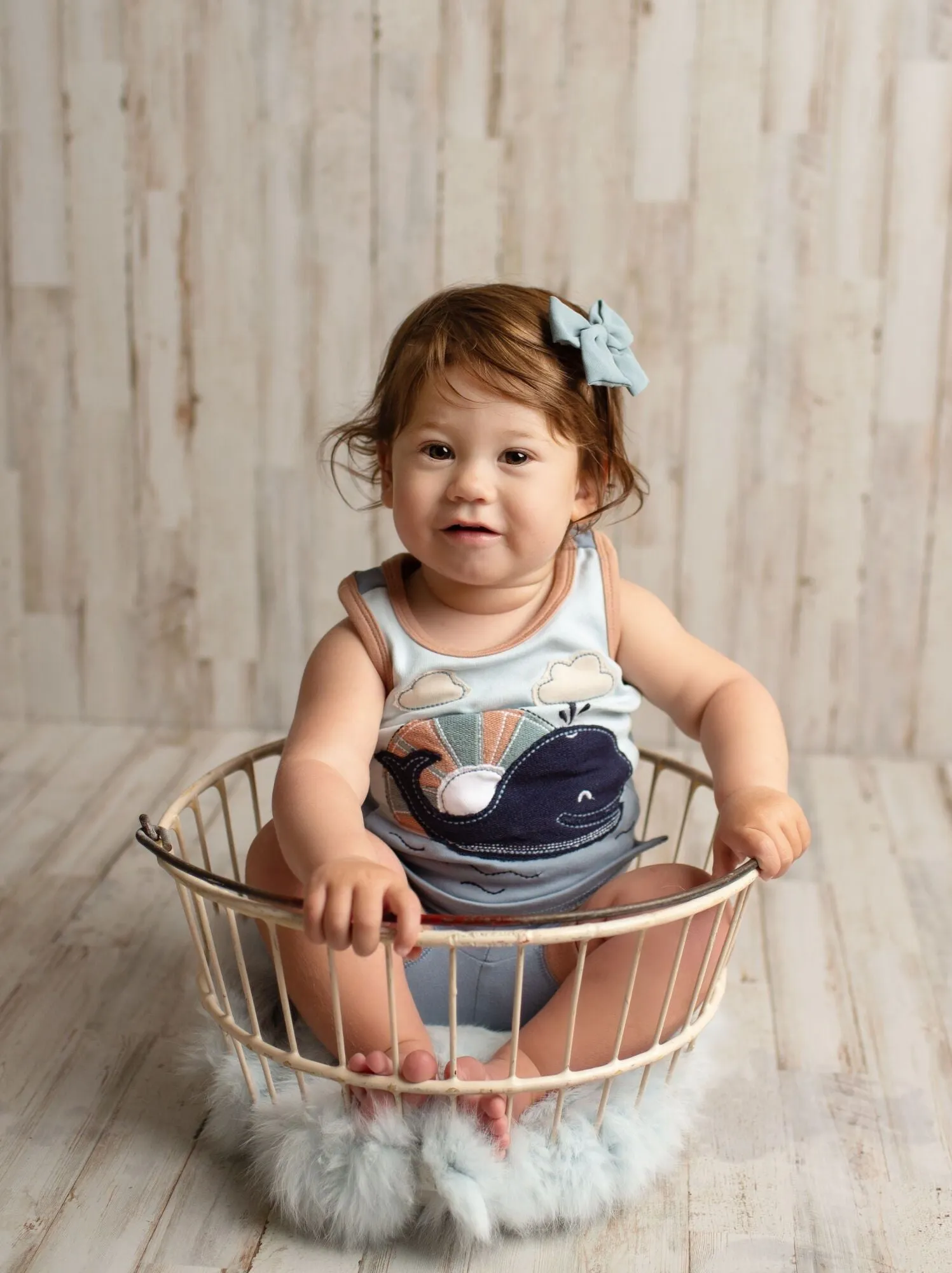 Kids' Appliqué Tank & Bike Short Set in Whale