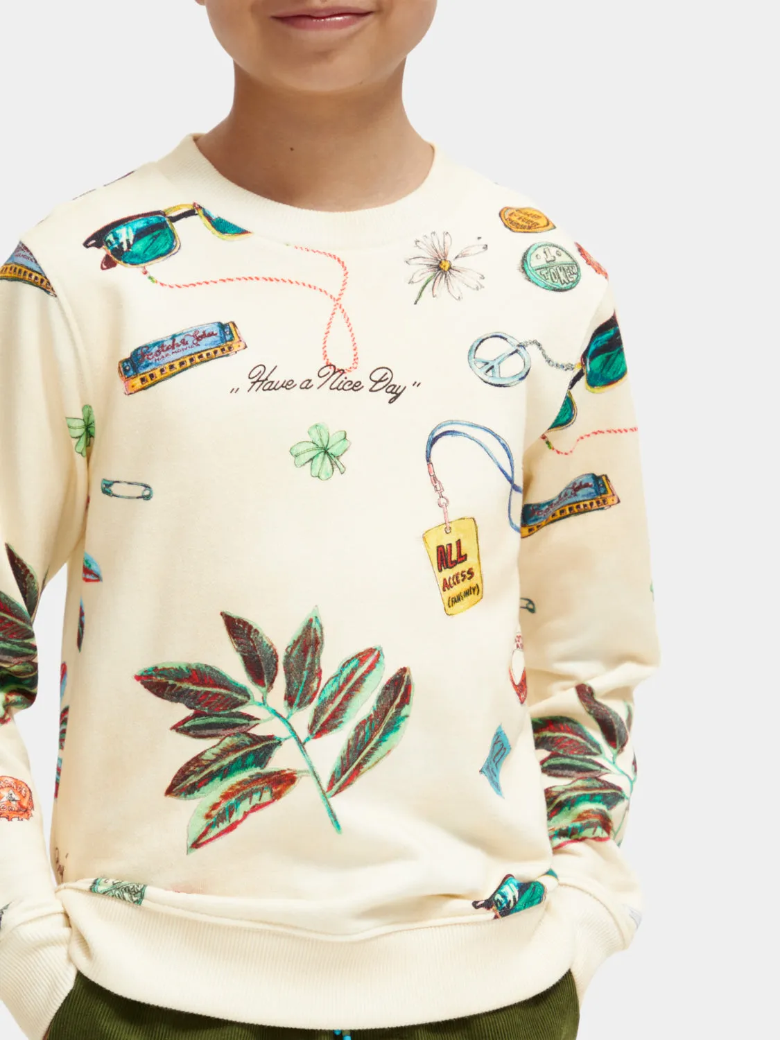 Kids - Printed crewneck sweatshirt