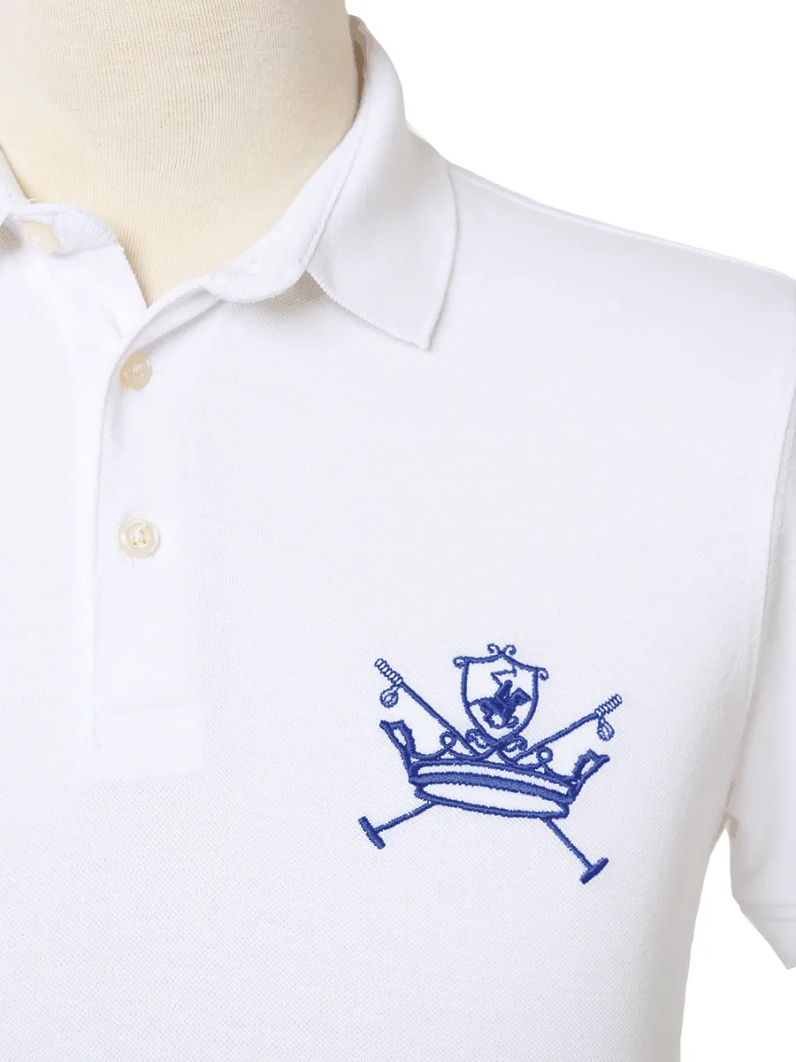 Kings Club Couture Polo Horse Shield White Men KCPHS007