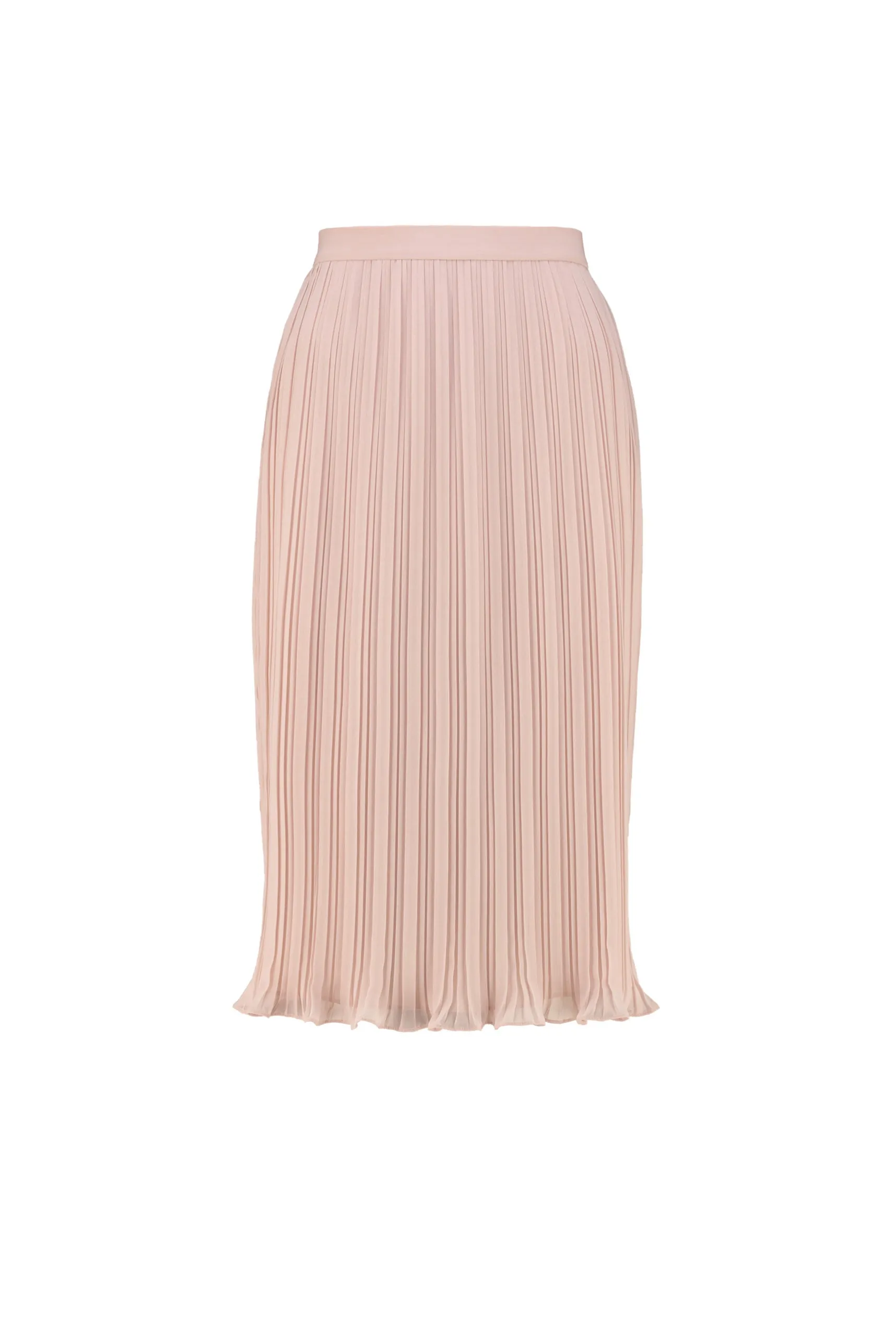 LANTANA NUDE PINK PLISSÉ PENCIL SKIRT