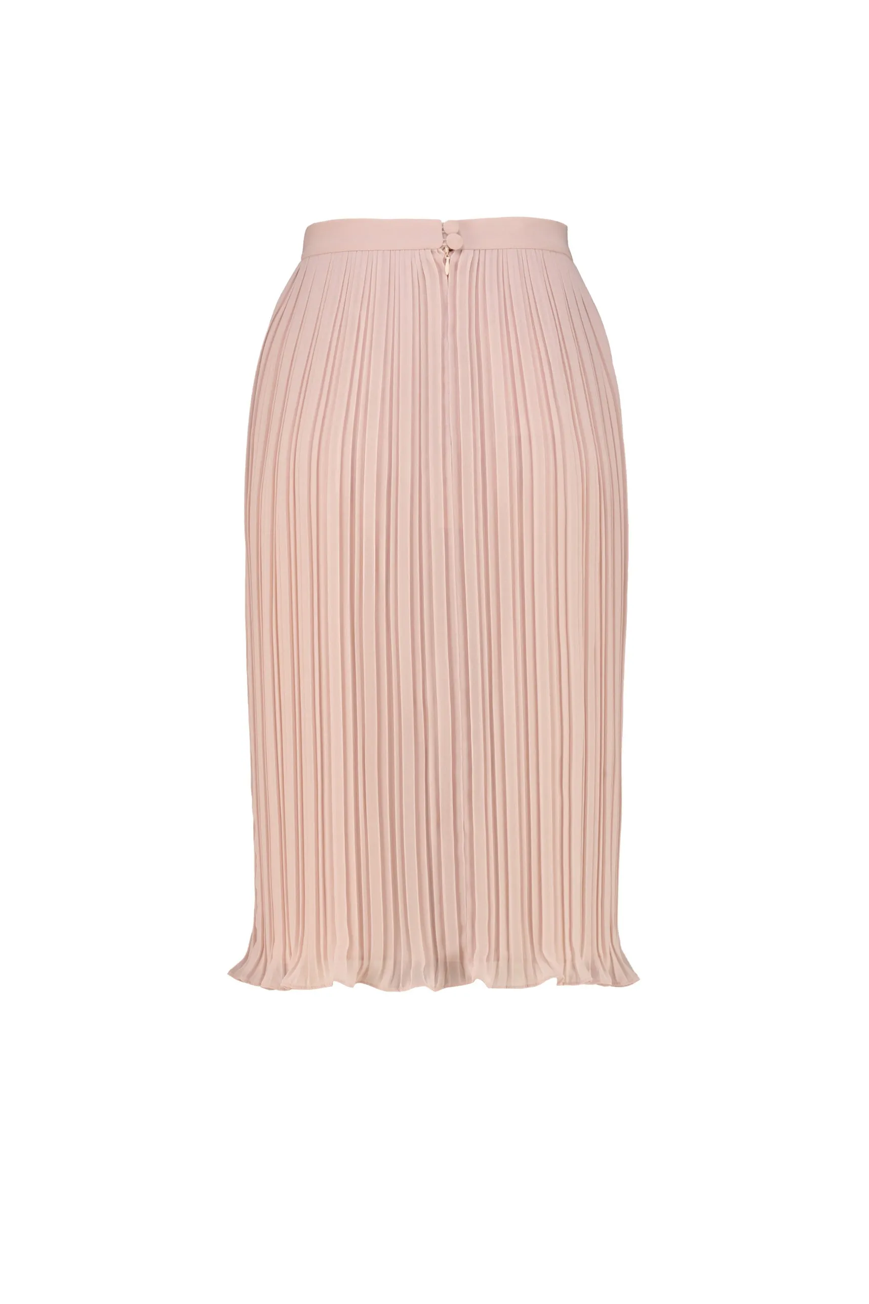 LANTANA NUDE PINK PLISSÉ PENCIL SKIRT