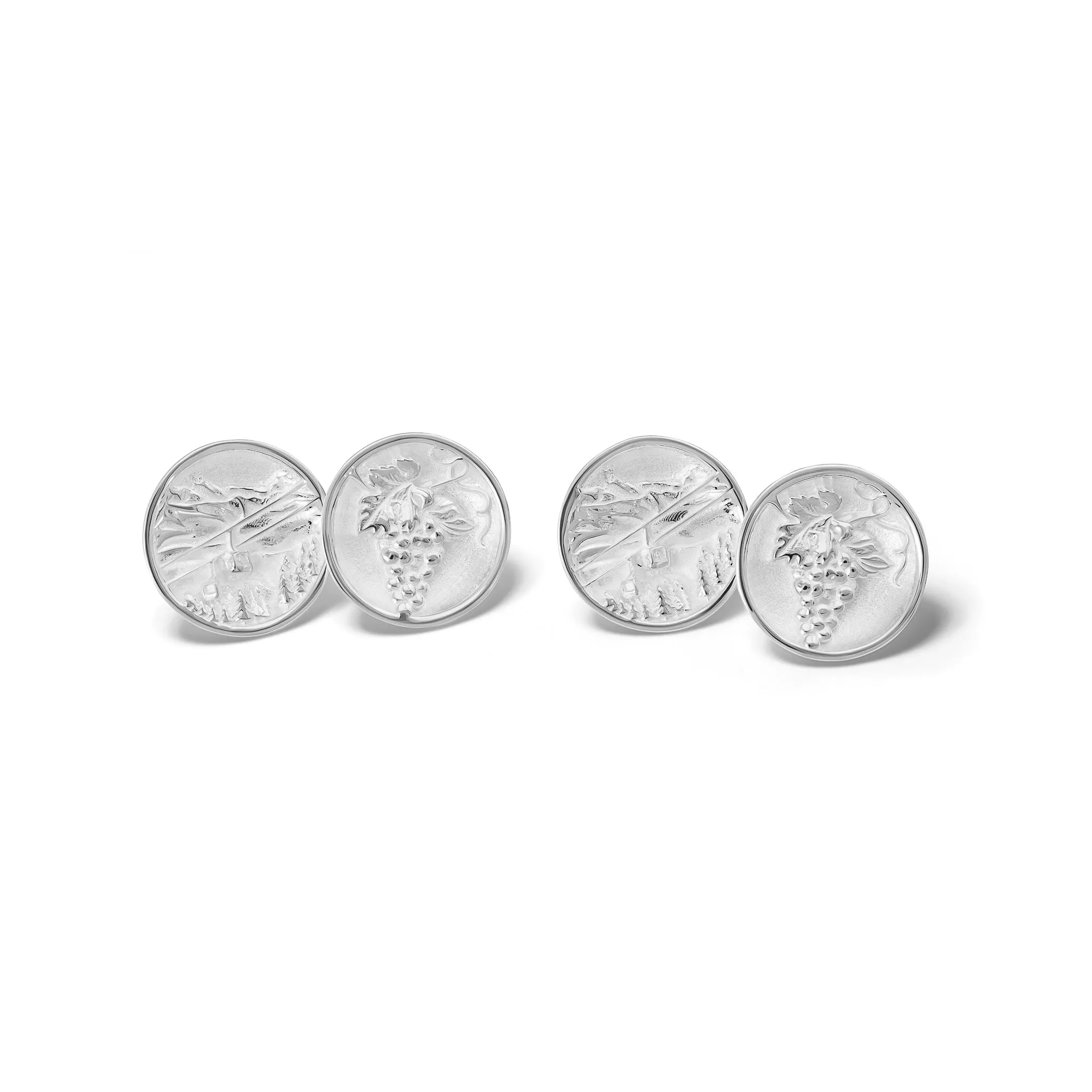 Le Ski & Les Vignes Double Ended Cufflinks Silver