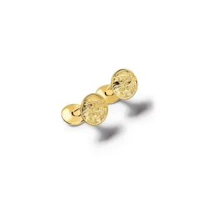 Le Ski Single Ended Cufflinks Yellow Gold