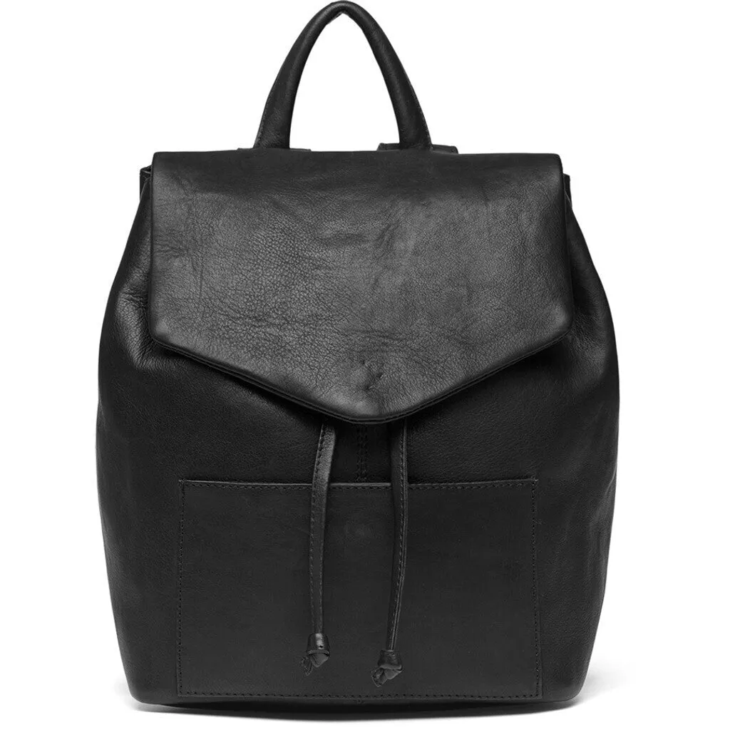 Leather backpack with beautiful details / 16018 - Black (Nero)