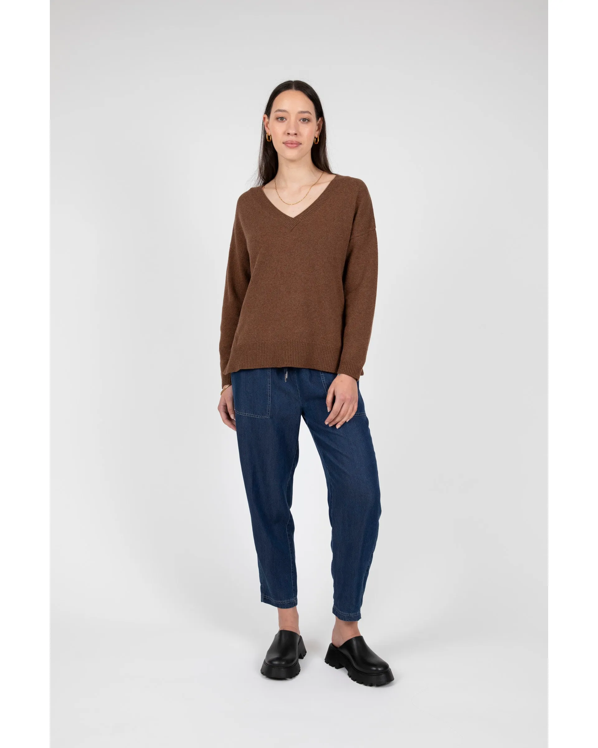 Marlow Virgo V Neck Knit - Ginger