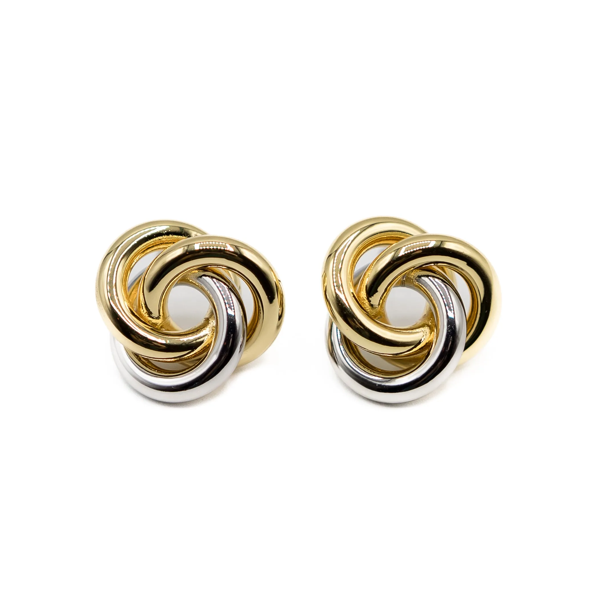 MASON'S DAUGHTER Knot Studs, Silver and Gold