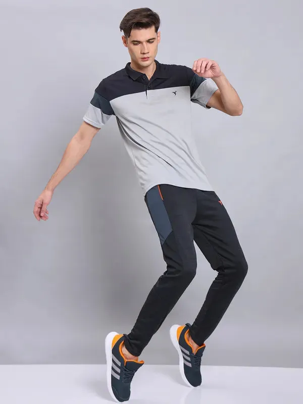 Men Colorblock Slim Fit Polo T-shirt with TECHNO COOL 