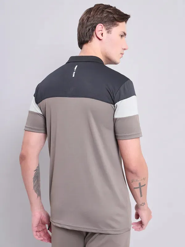 Men Colorblock Slim Fit Polo T-shirt with TECHNO COOL 