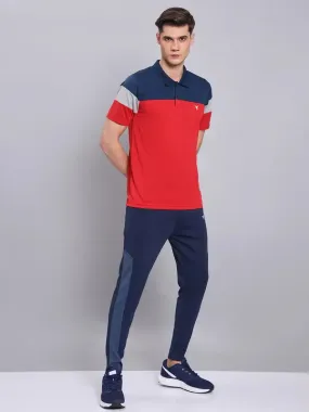 Men Colorblock Slim Fit Polo T-shirt with TECHNO COOL 