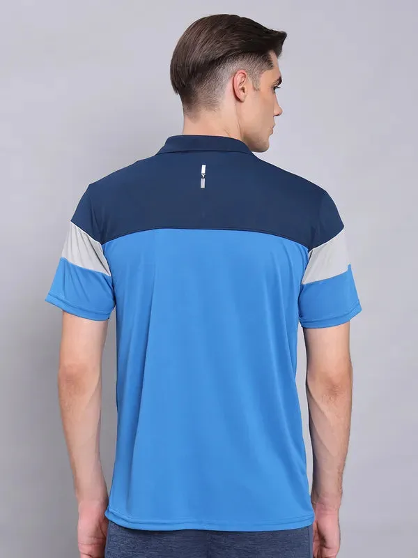 Men Colorblock Slim Fit Polo T-shirt with TECHNO COOL 