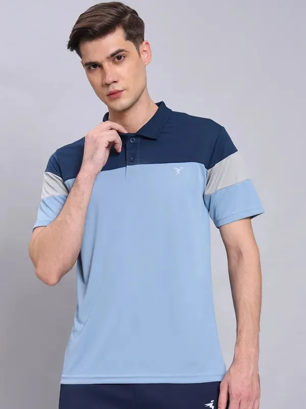 Men Colorblock Slim Fit Polo T-shirt with TECHNO COOL 