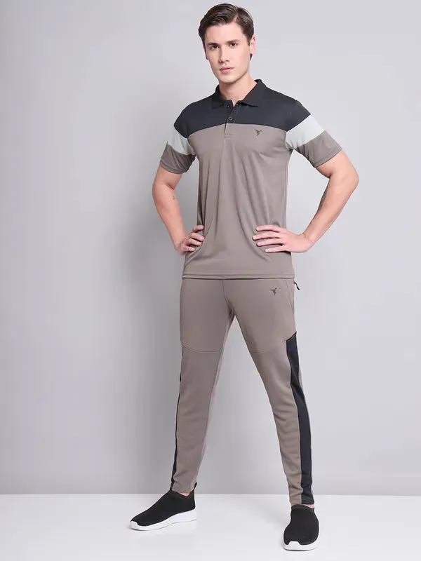 Men Colorblock Slim Fit Polo T-shirt with TECHNO COOL 