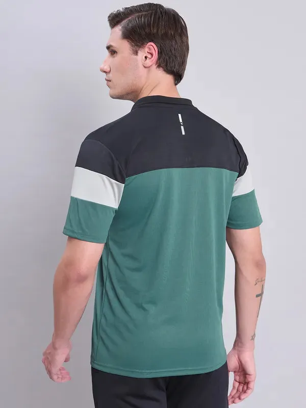 Men Colorblock Slim Fit Polo T-shirt with TECHNO COOL 