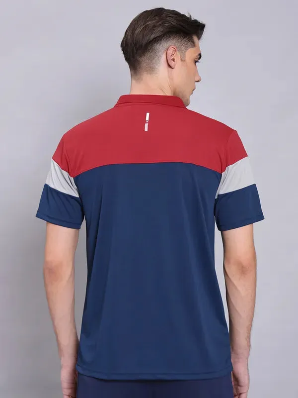 Men Colorblock Slim Fit Polo T-shirt with TECHNO COOL 