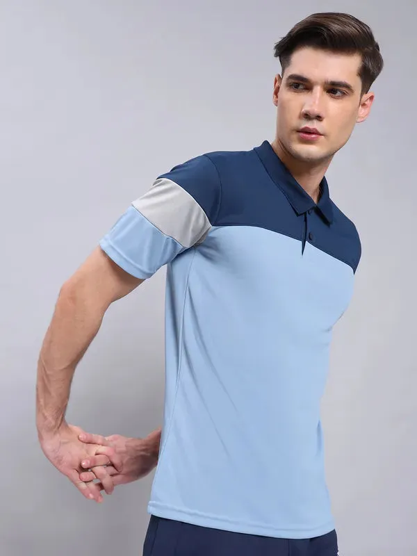 Men Colorblock Slim Fit Polo T-shirt with TECHNO COOL 