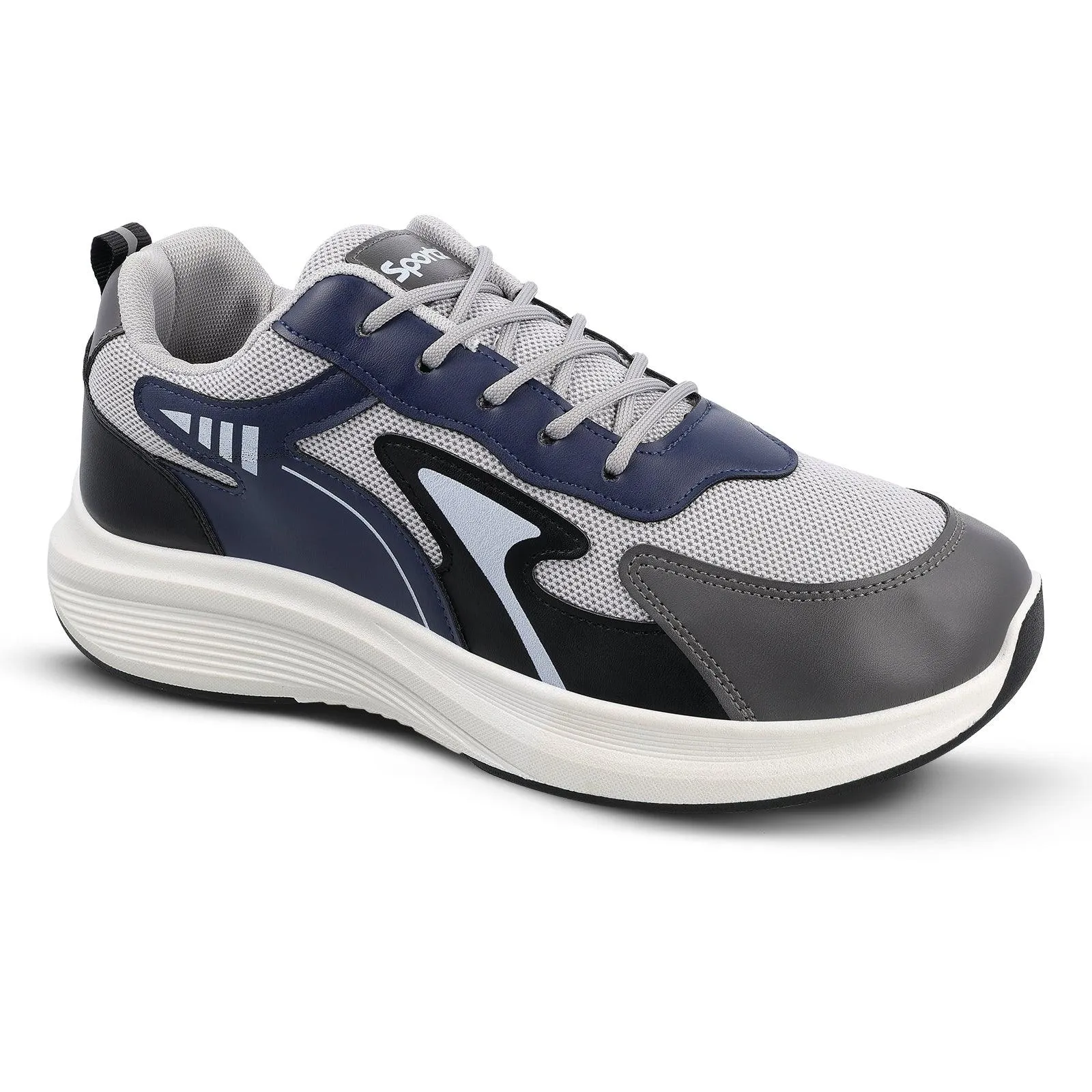 Men's Lace-up Casual Shoes - WS97538 Navy Blue Grey