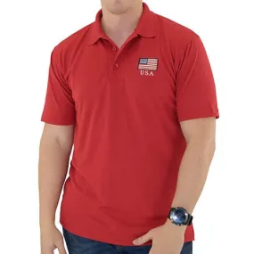 Mens Patriotic Classic Polo Shirt Red