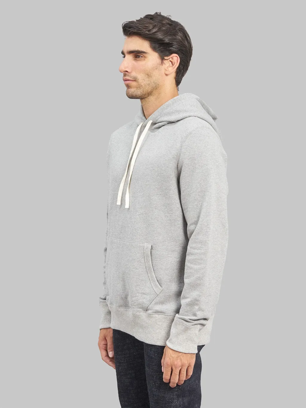 Merz b. Schwanen 382 Loopwheeled 12oz Classic Fit Hoodie Grey Melange