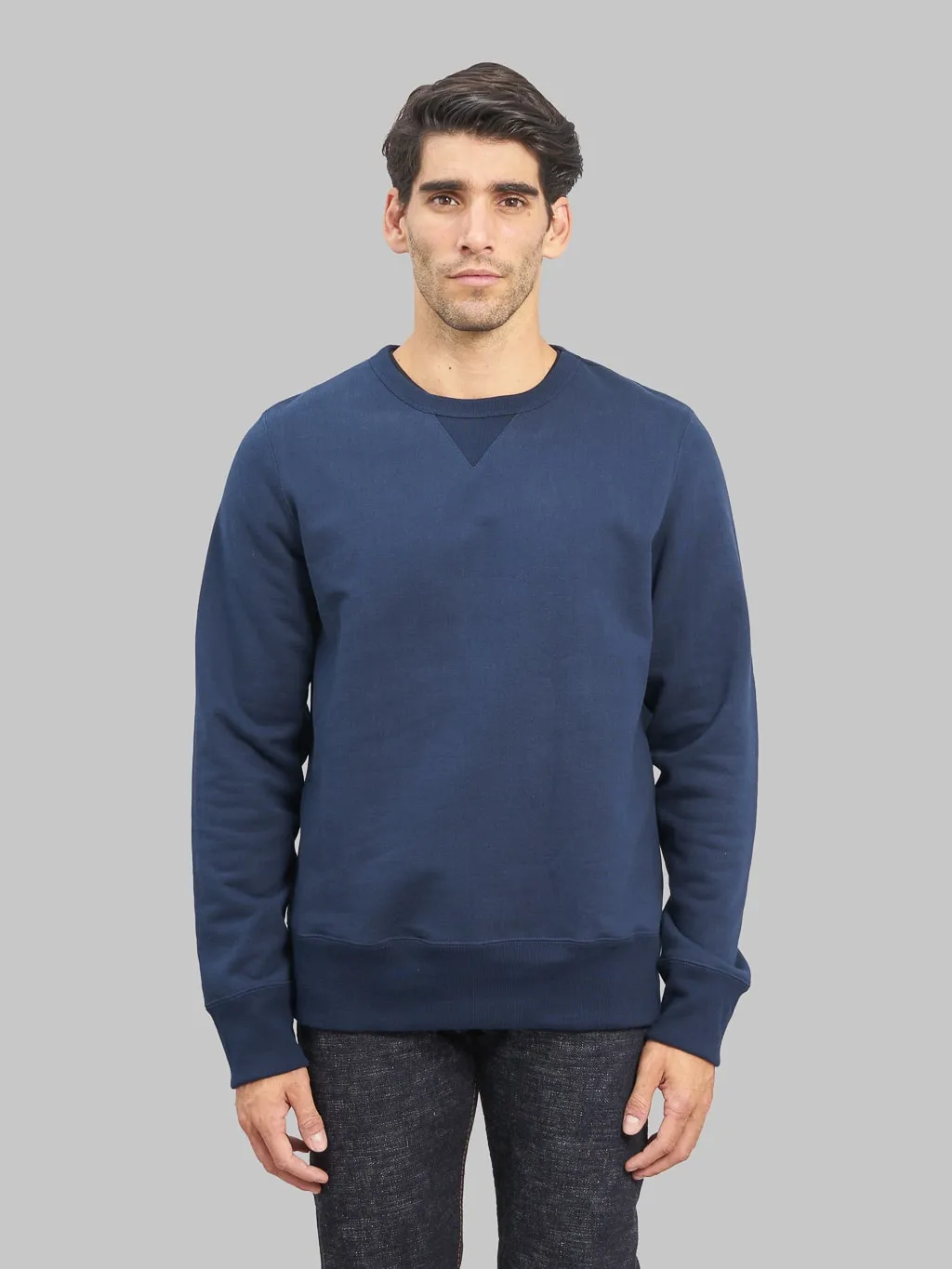 Merz b. Schwanen 3S48 Loopwheeled 14oz Classic Fit Heavy Sweatshirt Ink Blue