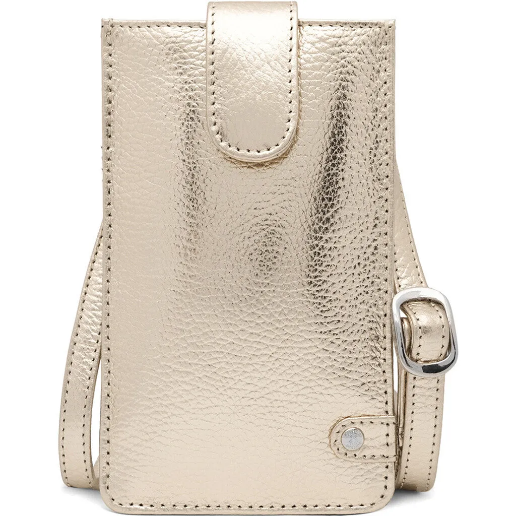 Mobile bag in soft leather and simple design / 16042 - Champagne