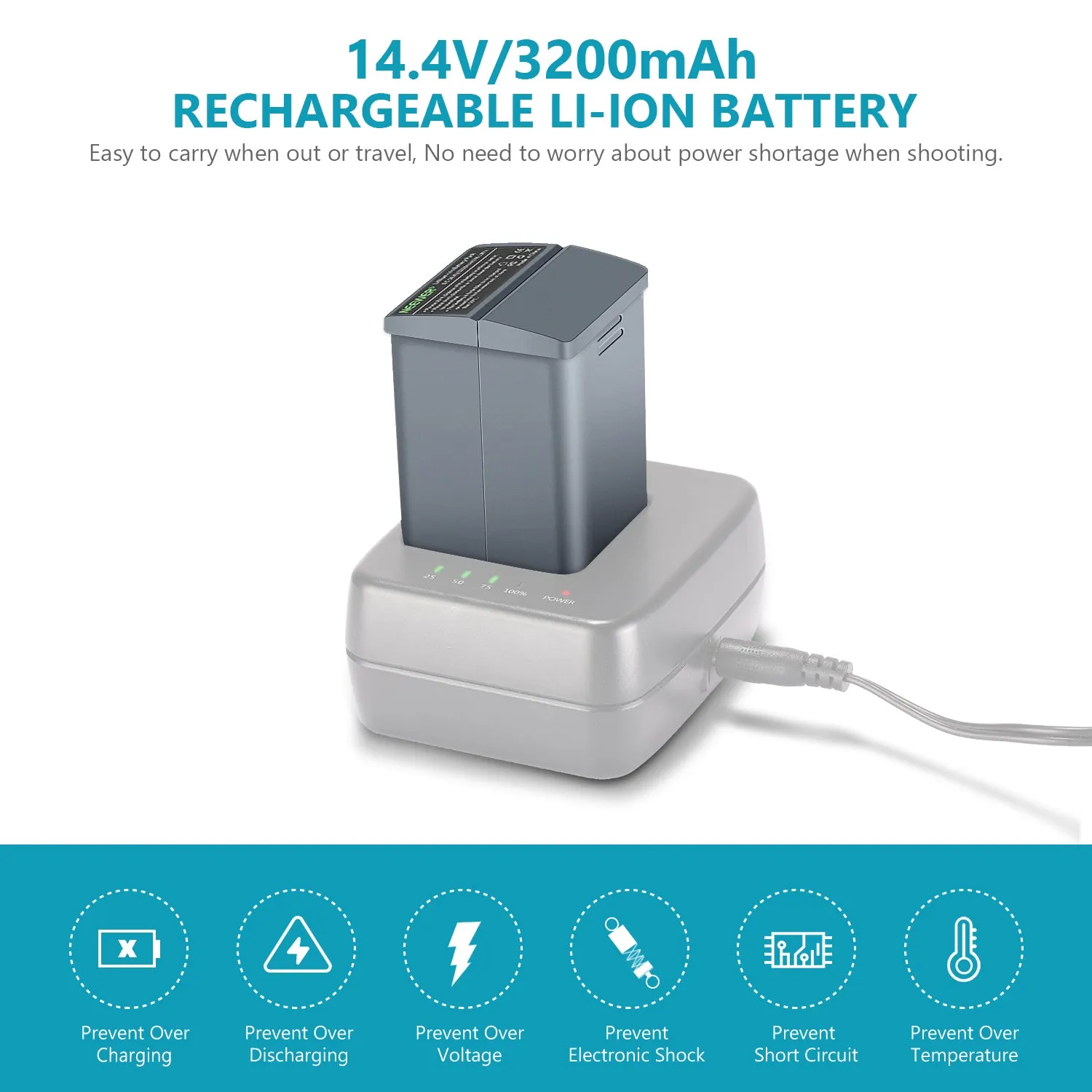 NEEWER 3200mAh Li-ion Battery for Q3 Flash