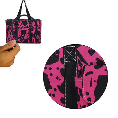 Neon Cow Hot Pink NGIL Zippered Caddy Organizer Tote Bag