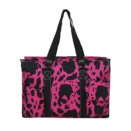 Neon Cow Hot Pink NGIL Zippered Caddy Organizer Tote Bag