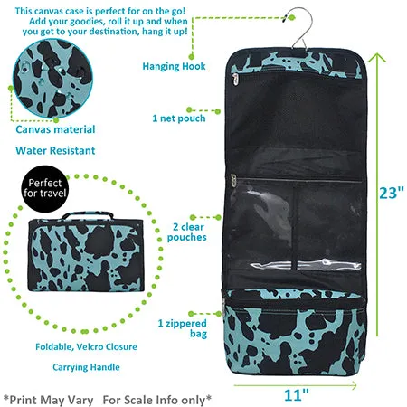 Neon Cow Turquoise NGIL Traveling Toiletry Bag