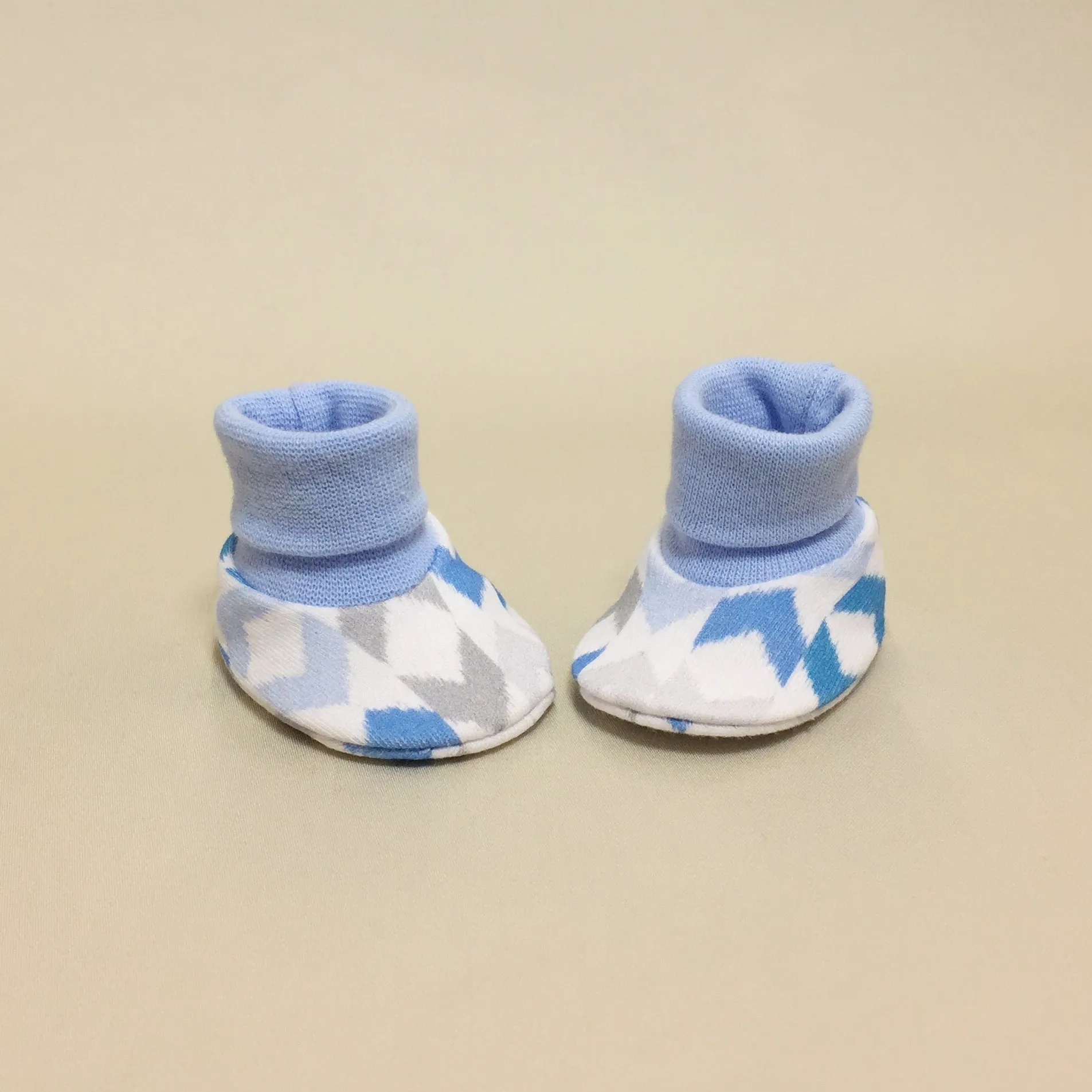 NICU Booties Chevron Blue